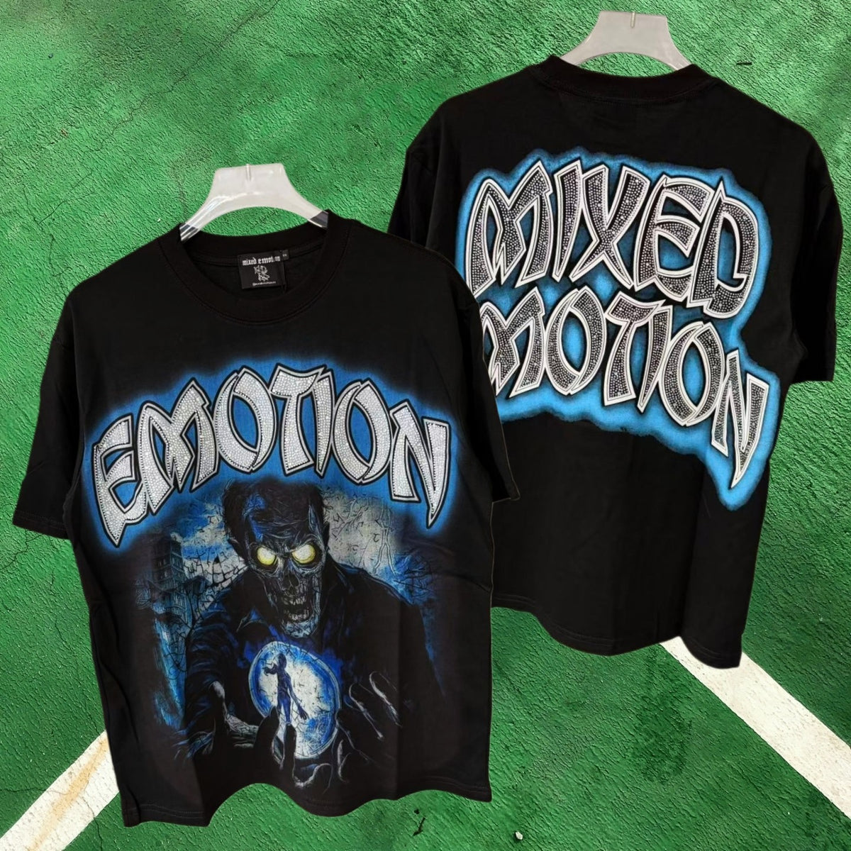 MIXED EMOTION Skull Vision Graphic Black T-Shirt