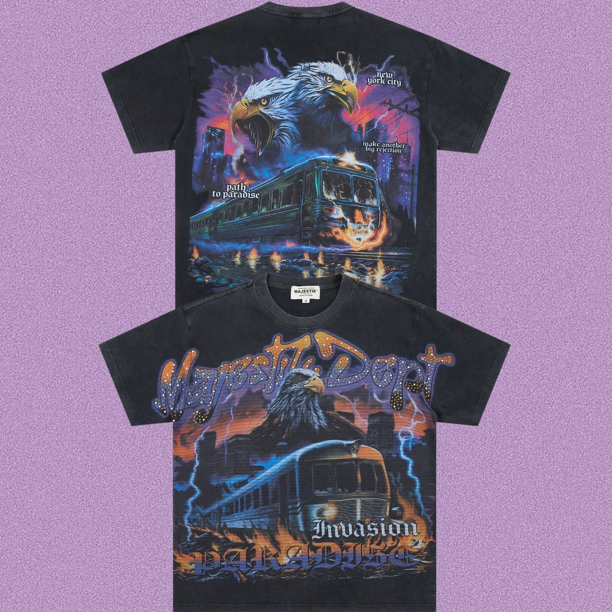 MIXED EMOTION Eagle Train Graphic T-Shirt