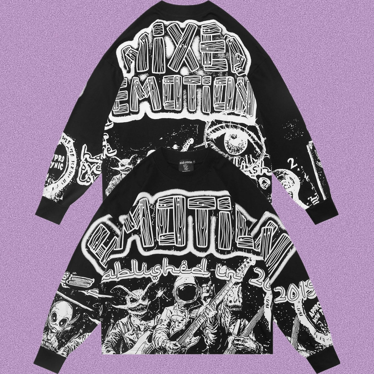 MIXED EMOTION Alien Graphic Long Sleeve Tee