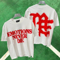 MIXED EMOTION White Red Studded Graphic T-Shirt
