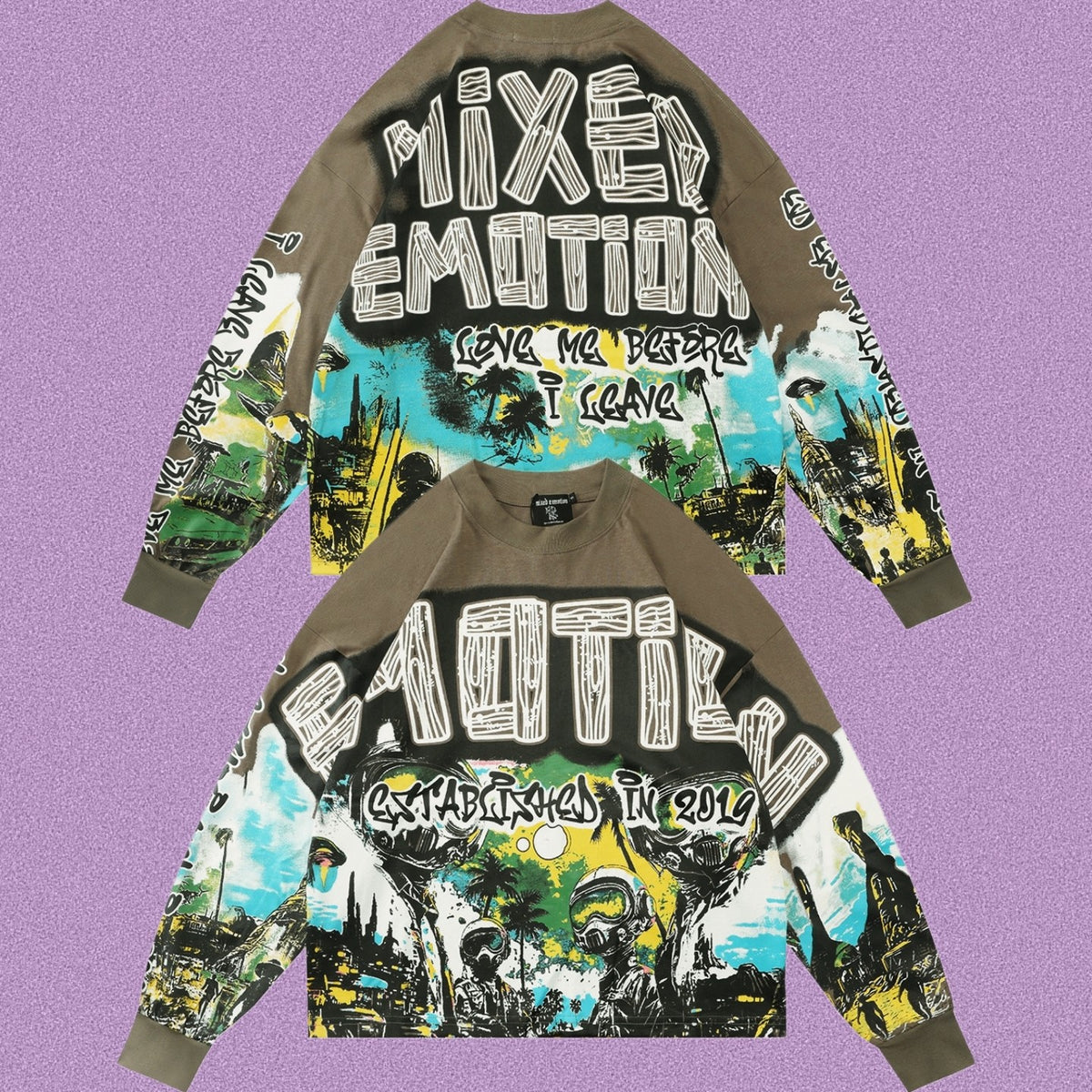 MIXED EMOTION Alien Graphic Long Sleeve Tee