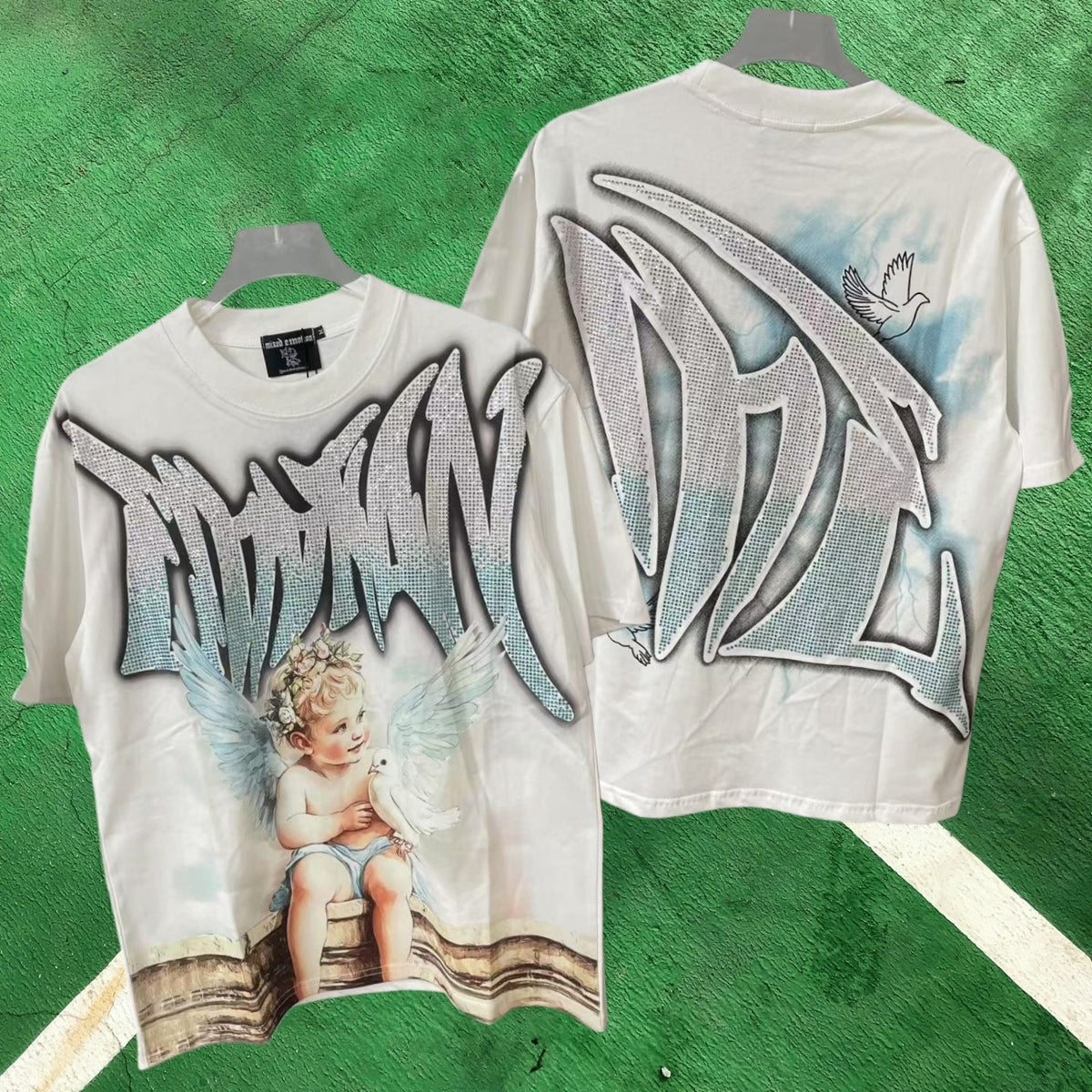 MIXED EMOTION Graphic Rhinestone T-Shirt