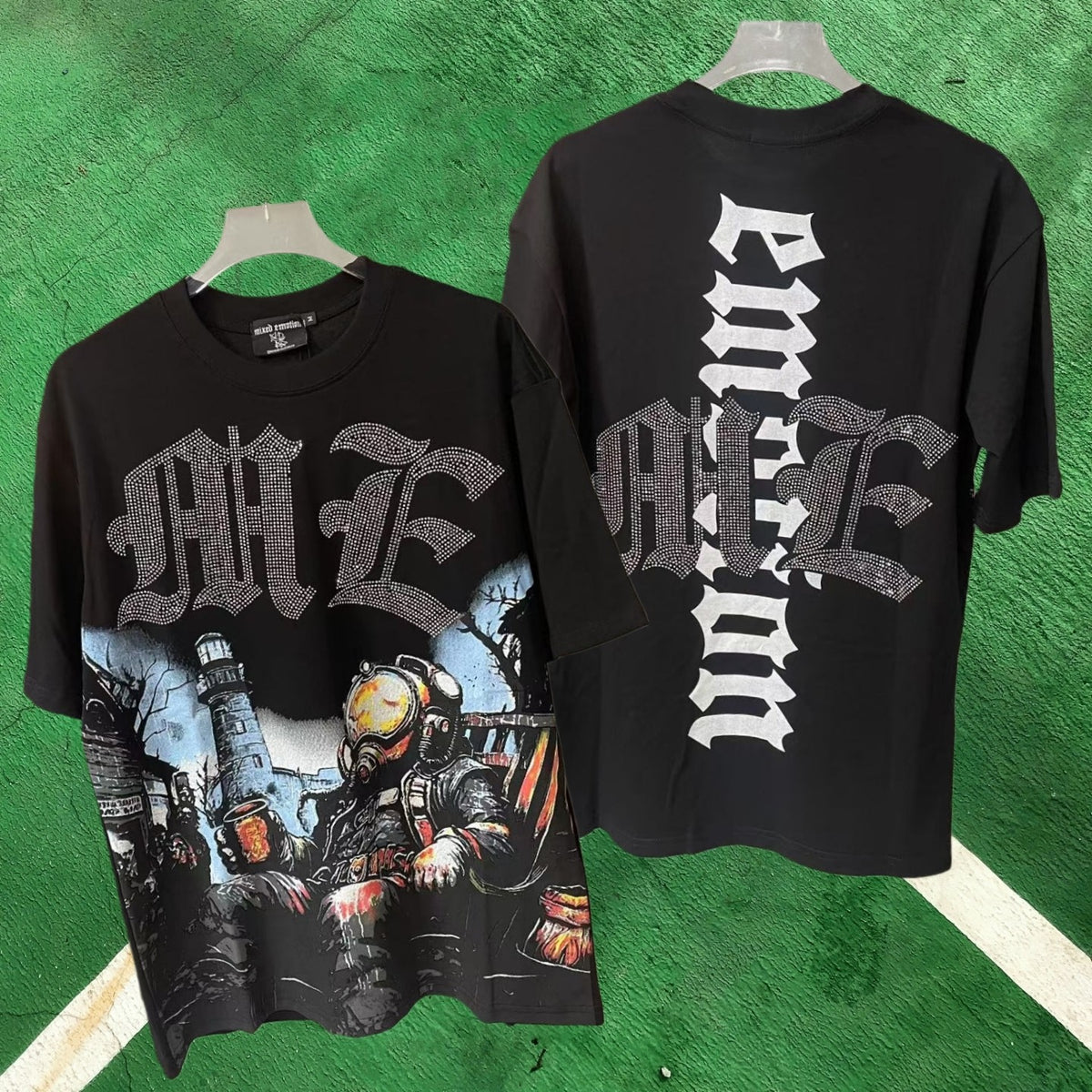 MIXED EMOTION Gothic Graphic Short Sleeve T-Shirt