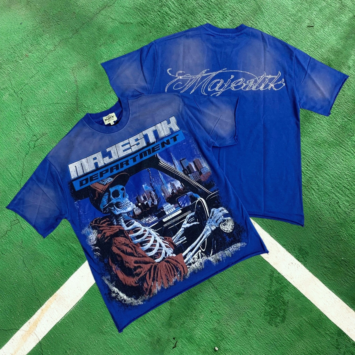 MIXED EMOTION Majestik Skeleton Drive Graphic T-Shirt