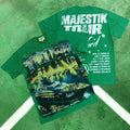 MIXED EMOTION Washed Green Yacht Tour Graphic T-Shirt