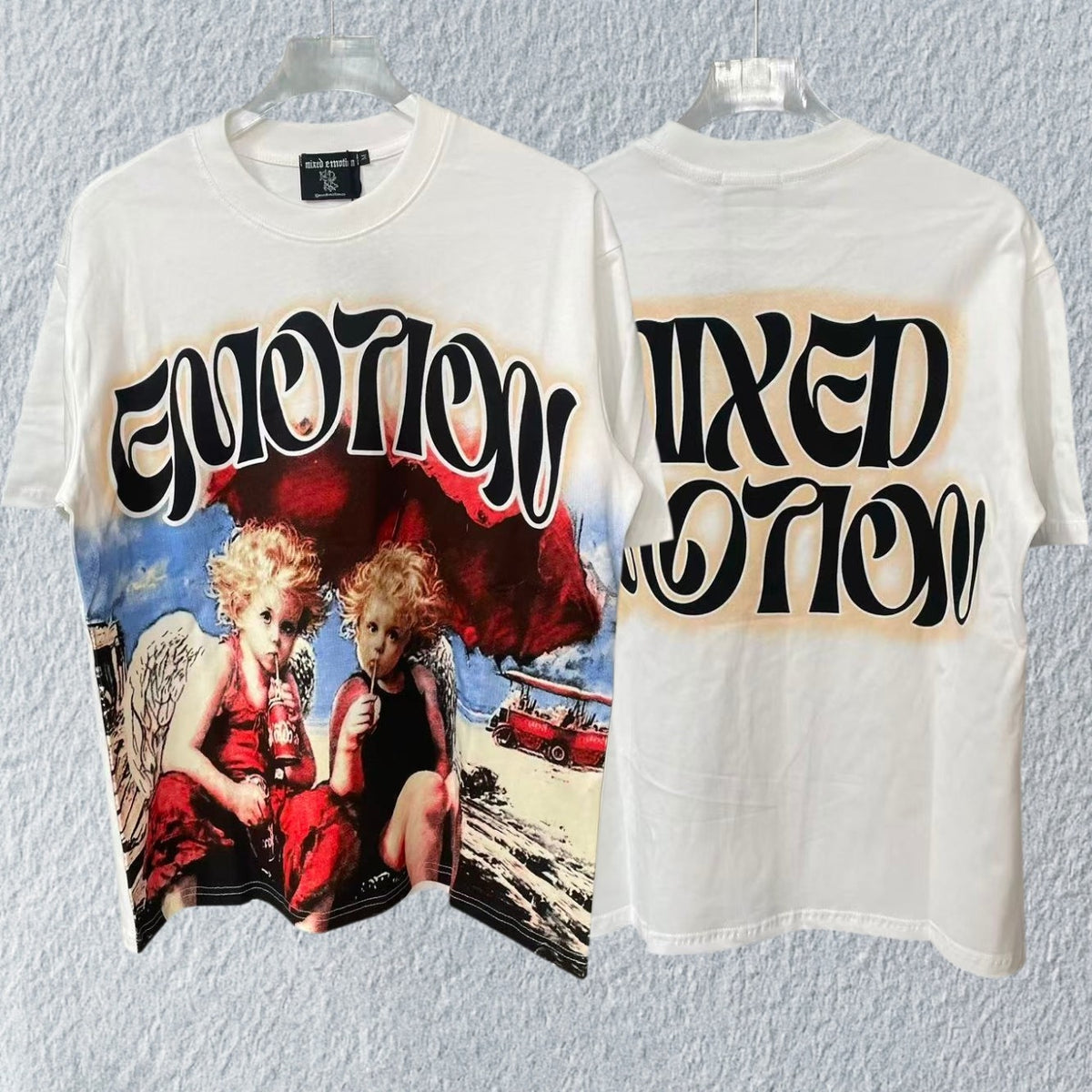 MIXED EMOTION Angel Graphic Print T-Shirt