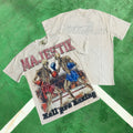 MIXED EMOTION Dirty White Boxing Skeleton Graphic T-Shirt