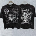 MIXED EMOTION Washed Black Emotions Graphic T-Shirt